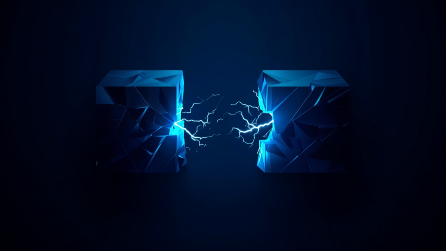 Silicon Valley Certification Hub Chief AI Officer Alejandro Cuauhtemoc-Mejia -- two fractured geometric blocks pulling apart with electric cracks of light, representing the organizational strain 54 percent of C-suite executives report from AI adoption.