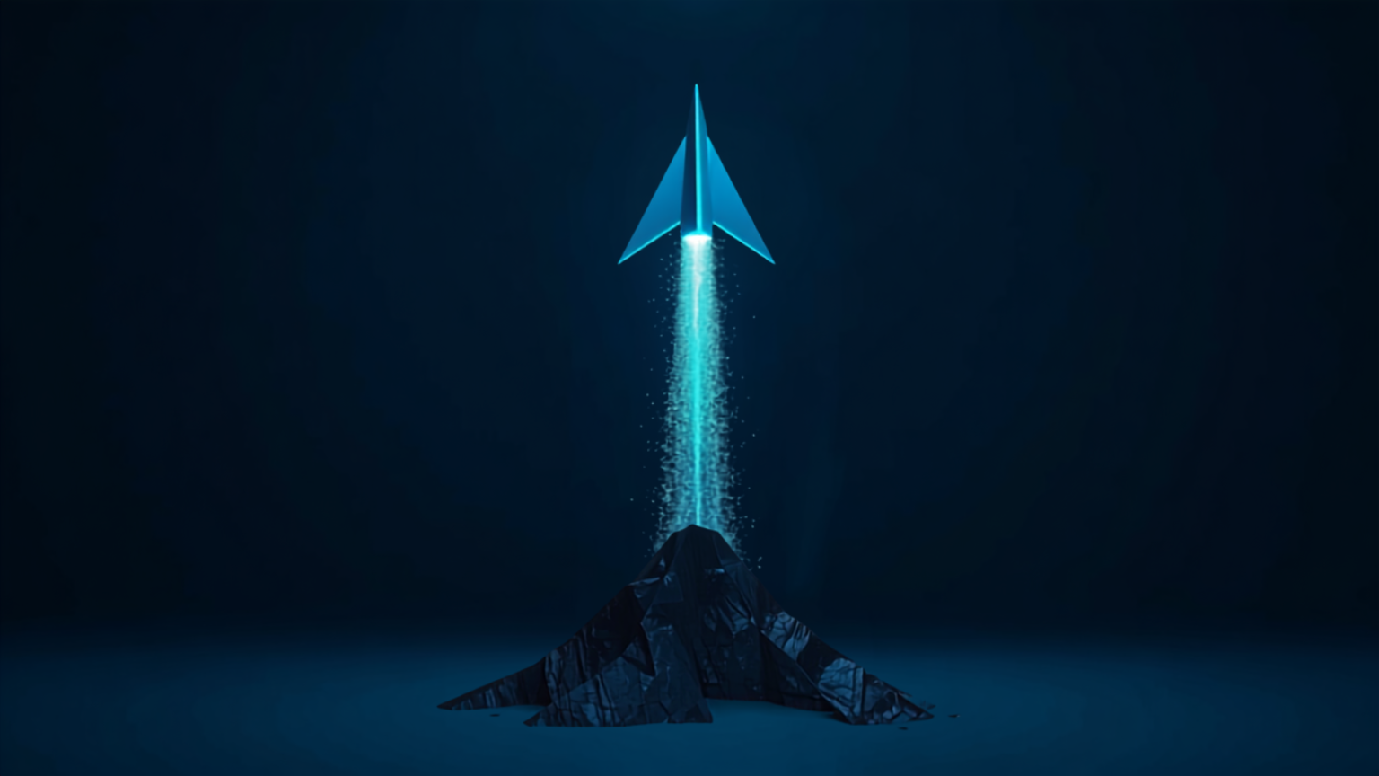 Silicon Valley Certification Hub Chief AI Officer Alejandro Cuauhtemoc-Mejia -- abstract illustration of a bright arrow launching upward from a small cracked platform, representing the 71 percent of US executives who expect AI scaling progress launching from an unstable readiness foundation.