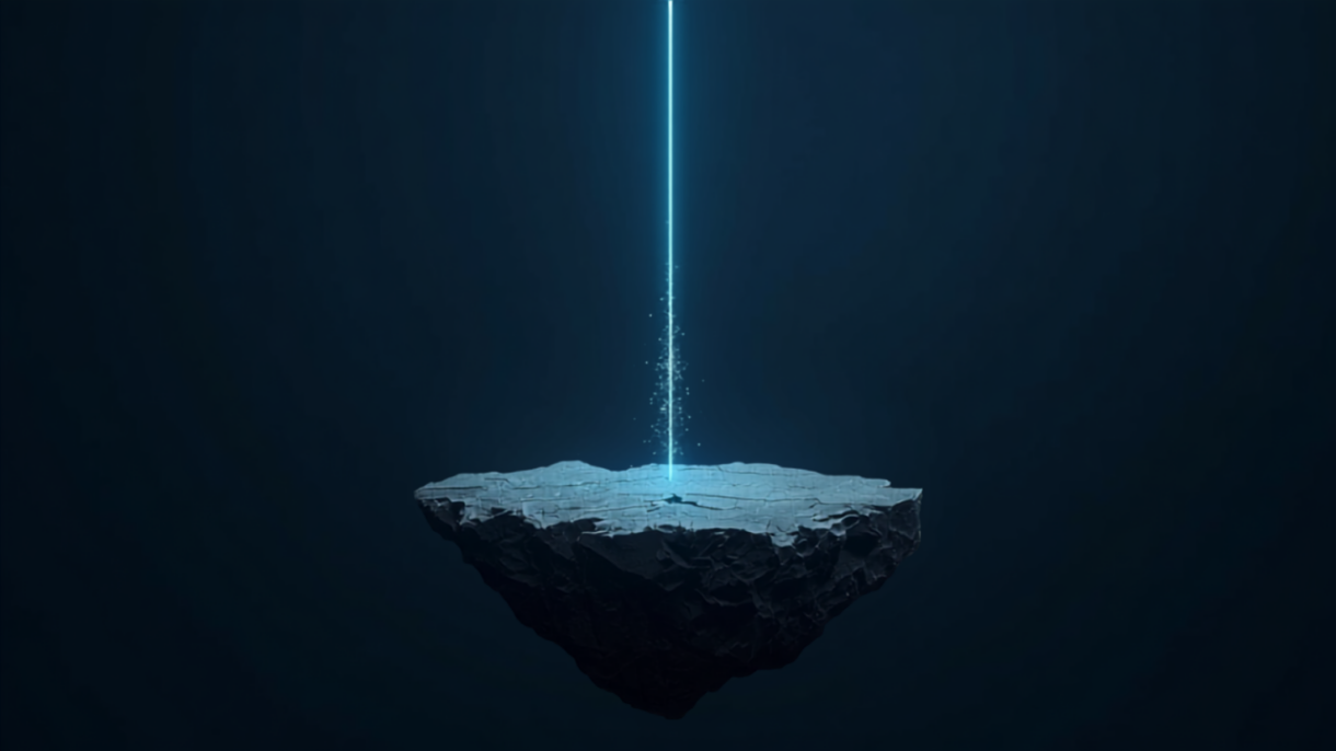 Silicon Valley Certification Hub Chief AI Officer Alejandro Cuauhtemoc-Mejia -- abstract illustration of a glowing near platform separated by a dark chasm from a larger unreachable plateau, representing the 51 point gap between AI scaling ambition and actual enterprise readiness.