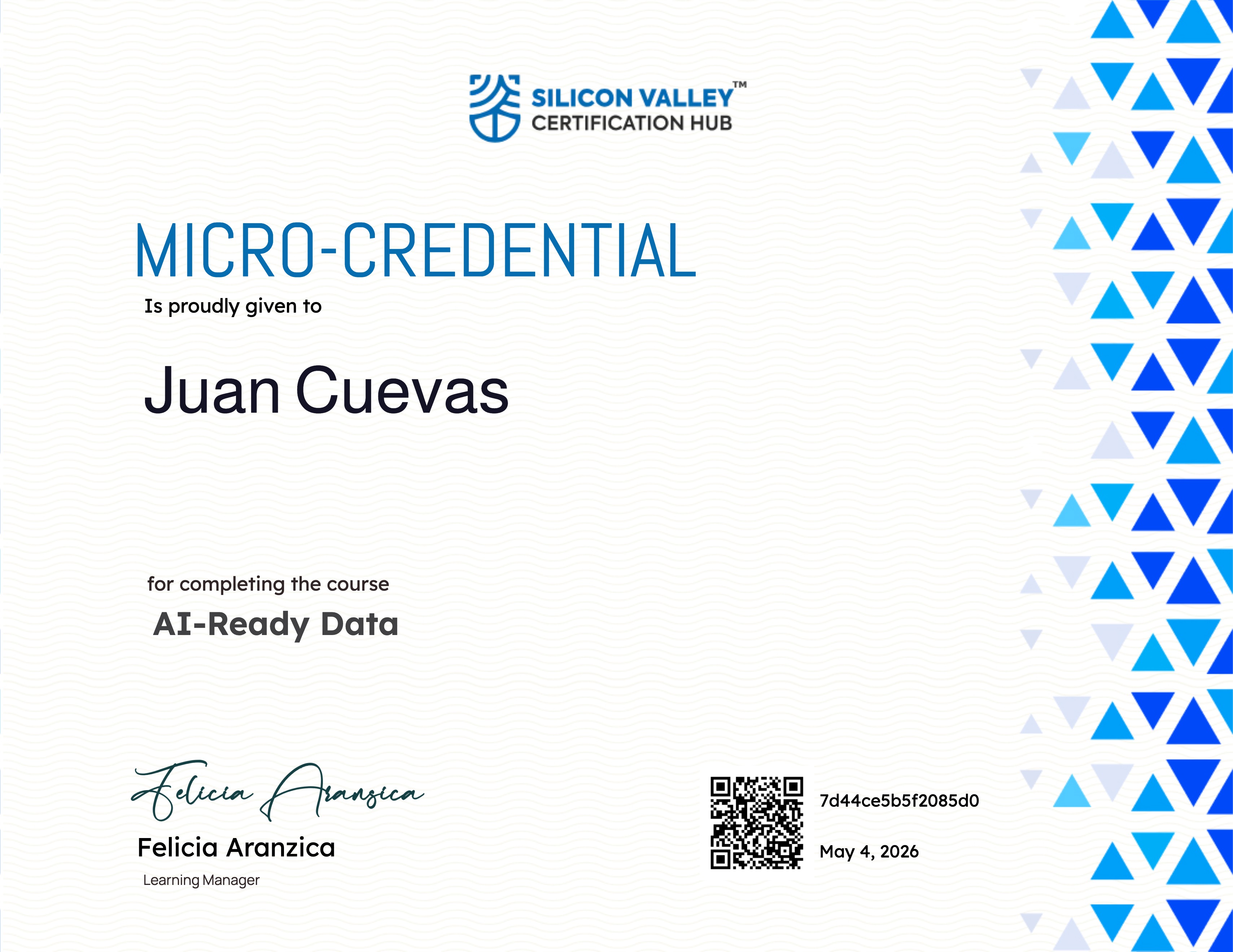 AI-Ready Data — Free AI Microcredential | Silicon Valley Certification Hub