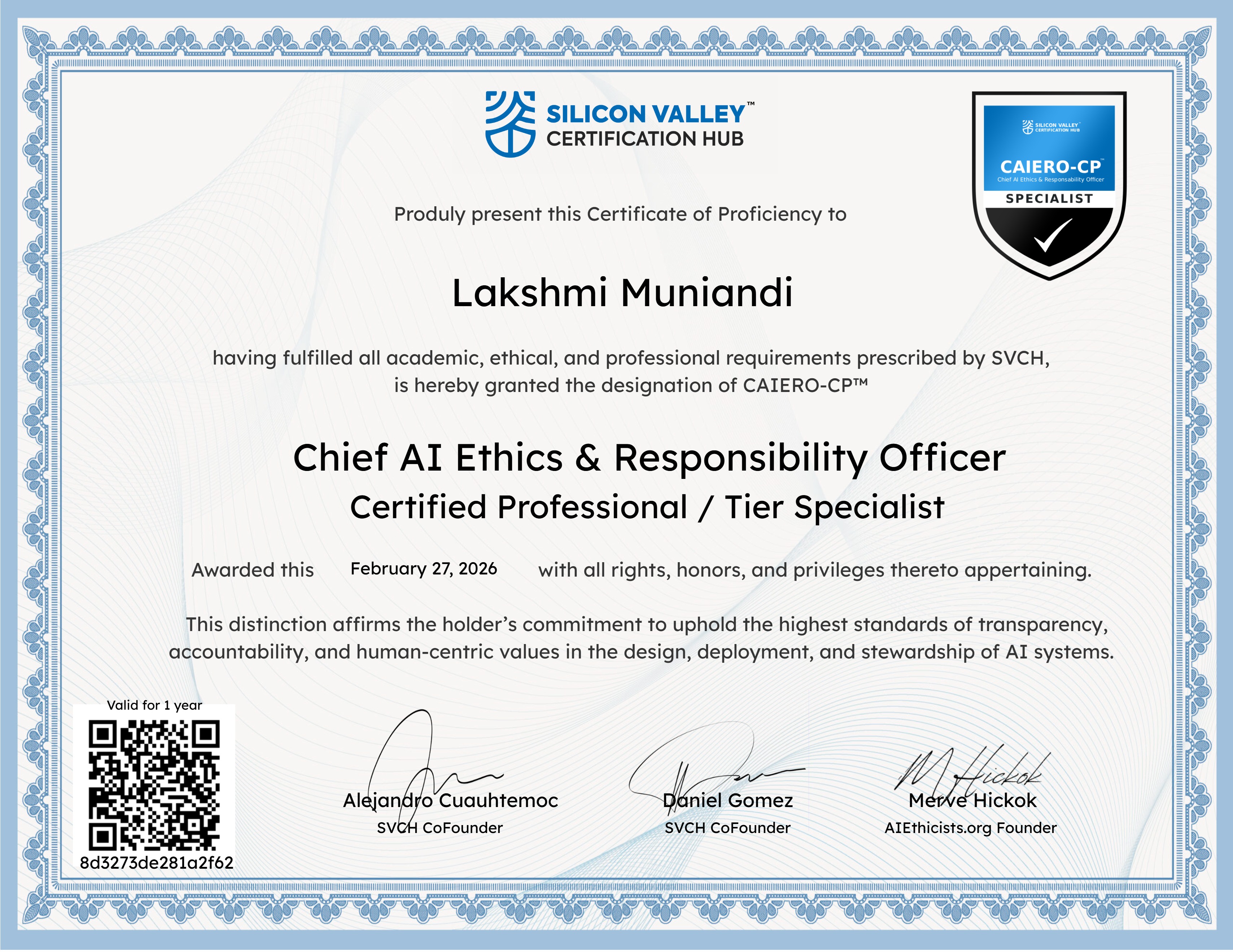 CAIERO-CP™ Specialist Exam — Chief AI Ethics & Responsibility Officer Certification